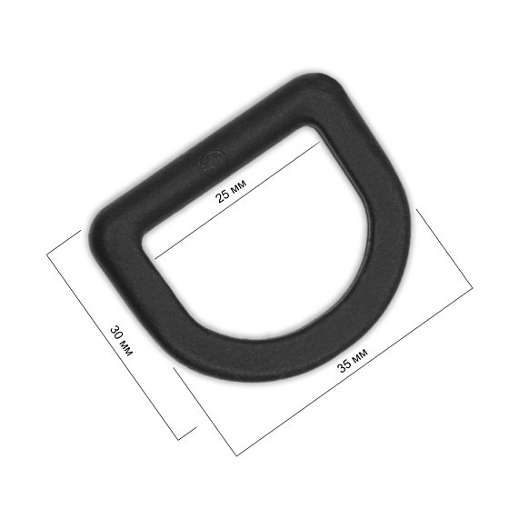 Полукольцо d=25 мм пластик 500 шт ВП черный – №1