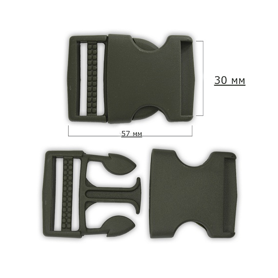 Защелка-трезубец (фастекс) 30 мм пластик 100 шт арт.Ф-30/1 ВП хаки – №1