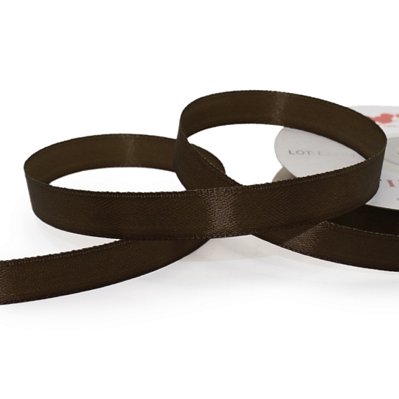 Лента атласная 12 мм  30 ярд Н коричневый темный 202 – №1