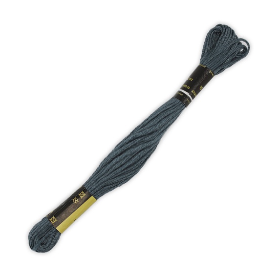 Нитки для рукоделия  Мулине  100% хлопок  10 м 12 шт ПНК им. Кирова серый темный 7112 – №1