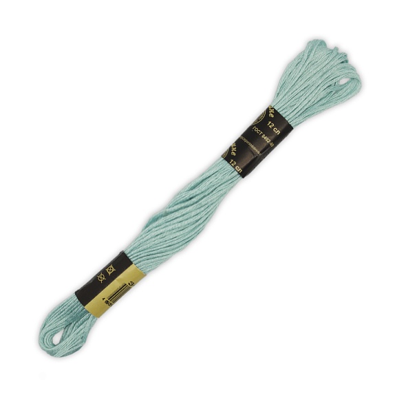 Нитки для рукоделия  Мулине  100% хлопок  10 м 12 шт ПНК им. Кирова морская волна светлый 3401 – №1