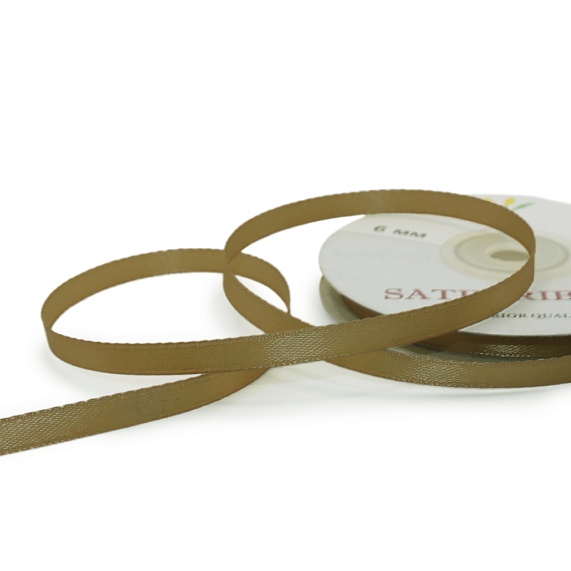 Лента атласная 6 мм  30 ярд Н коричневый 195 – №1