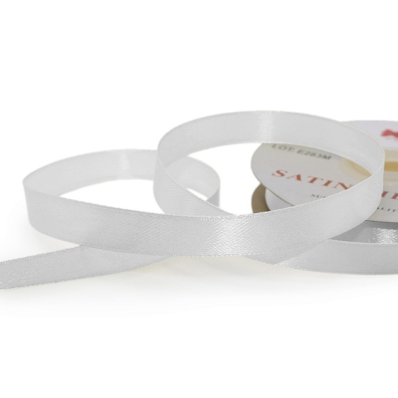 Лента атласная 12 мм  30 ярд Н белый – №1