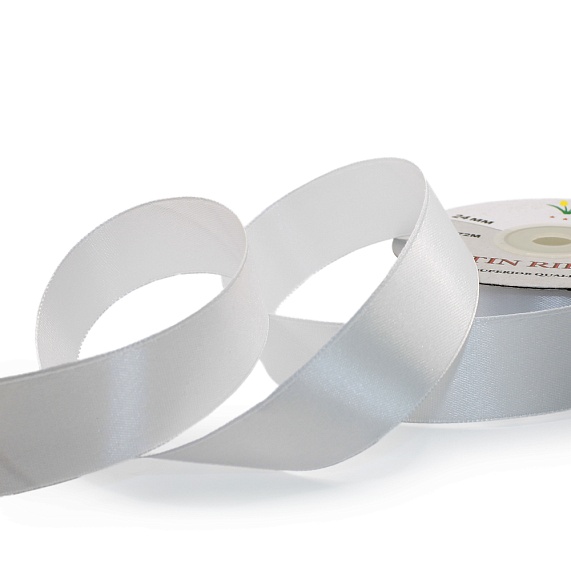 Лента атласная 25 мм  30 ярд Н белый – №1