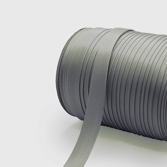 Косая бейка атласная  16 мм 132 м Н серый темный 072 – №1
