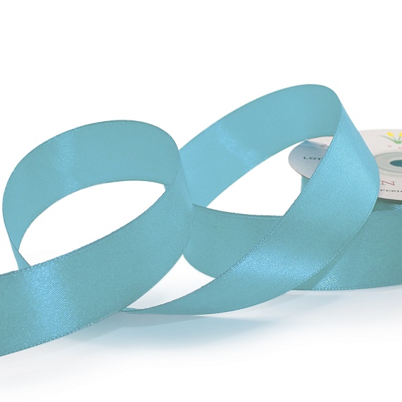 Лента атласная 25 мм  30 ярд Н бирюзовый светлый 144 – №1