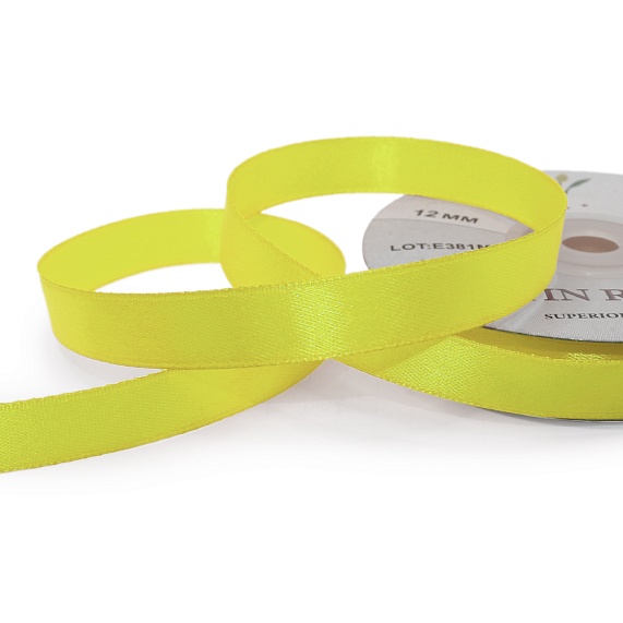 Лента атласная 12 мм  30 ярд Н желтый 015 – №1
