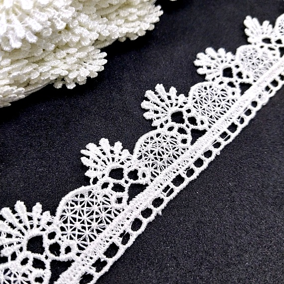 Кружево гипюр 25 мм    арт.TBY.3058А 13,71 м М белый – №1