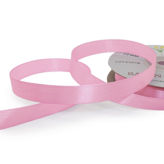 Лента атласная 12 мм  30 ярд Н розовый 042 – №1