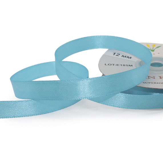 Лента атласная 12 мм  30 ярд Н бирюзовый светлый 144 – №1