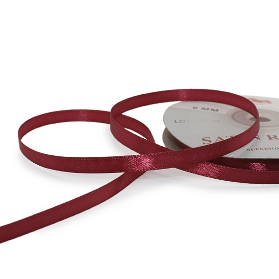 Лента атласная 6 мм  30 ярд Н красный 059 – №1