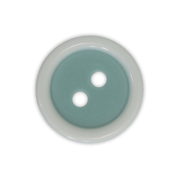 Пуговица пластиковая 18 мм 2 прокола  с белым ободком   б/мб мятный tpx 13-5313 – №1