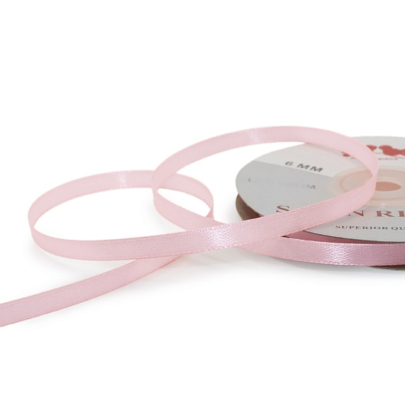 Лента атласная 6 мм  30 ярд Н розовый 068 – №1