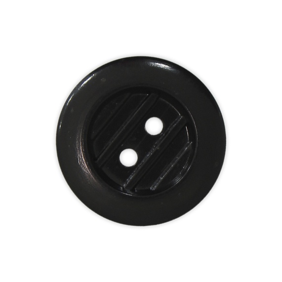 Пуговица пластиковая 17 мм 2 прокола   шагрень  арт.ПС-2 ТП черный  – №1