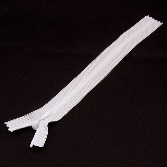 Молния потайная 25 см Т3, К/О белый – №1