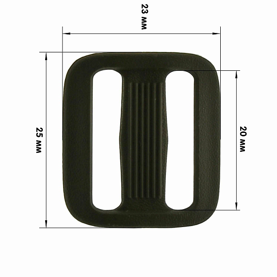 Пряжка двухщелевая 20 мм пластик   500 шт ВП хаки – №1