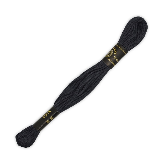 Нитки для рукоделия  Мулине  100% хлопок  10 м 12 шт ПНК им. Кирова черный – №1