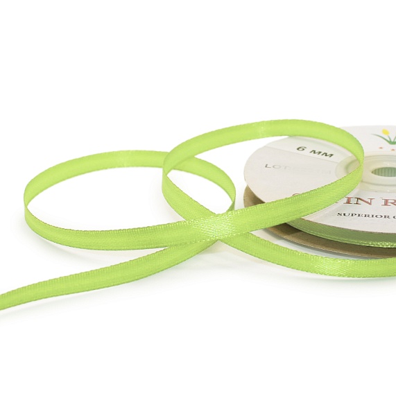 Лента атласная 6 мм  30 ярд Н салатовый 101 – №1