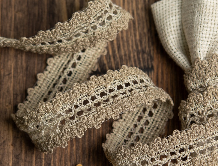 Тесьма вязаная  23 мм 10 м арт.6655 М льняной 071 – №1