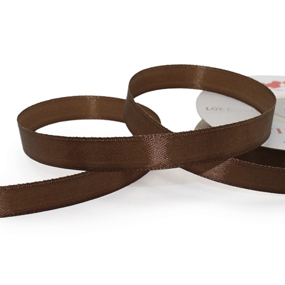 Лента атласная 12 мм  30 ярд Н коричневый темный 198 – №1