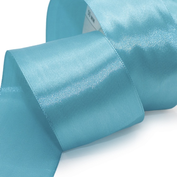 Лента атласная 50 мм  30 ярд Н бирюзовый 145 – №1