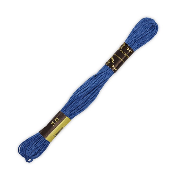 Нитки для рукоделия  Мулине  100% хлопок  10 м 12 шт ПНК им. Кирова голубой темный 2712 – №1