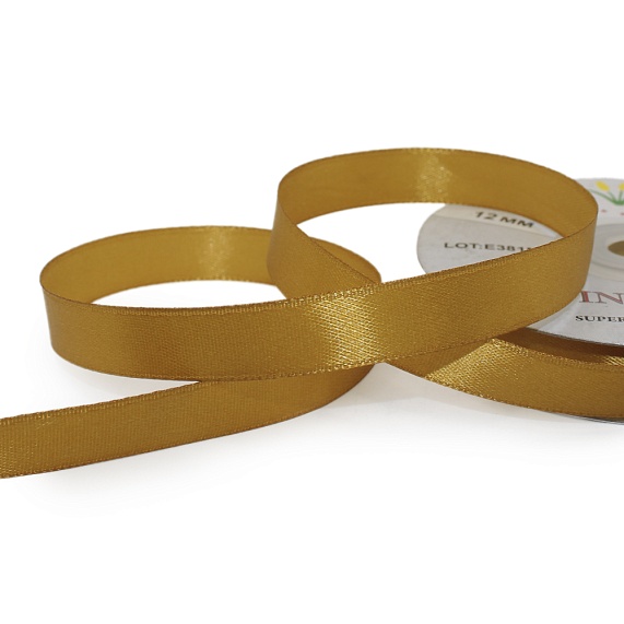 Лента атласная 12 мм  30 ярд Н коричневый светлый 192 – №1