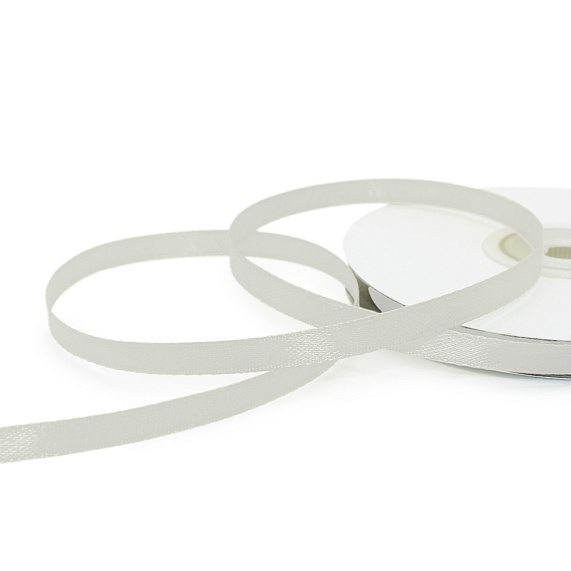 Лента атласная 6 мм  30 ярд Н молочный 002 – №1