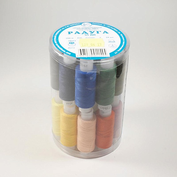 Набор ниток 35ЛЛ "Радуга 24" 200 м 24 шт ПНК им. Кирова – №1