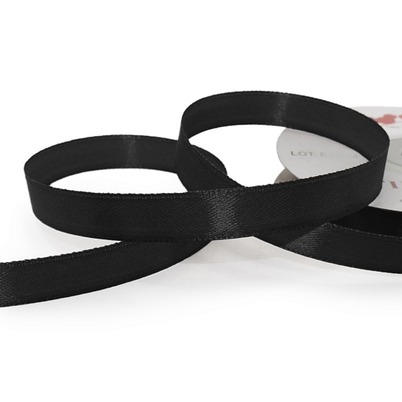 Лента атласная 12 мм  30 ярд Н черный – №1