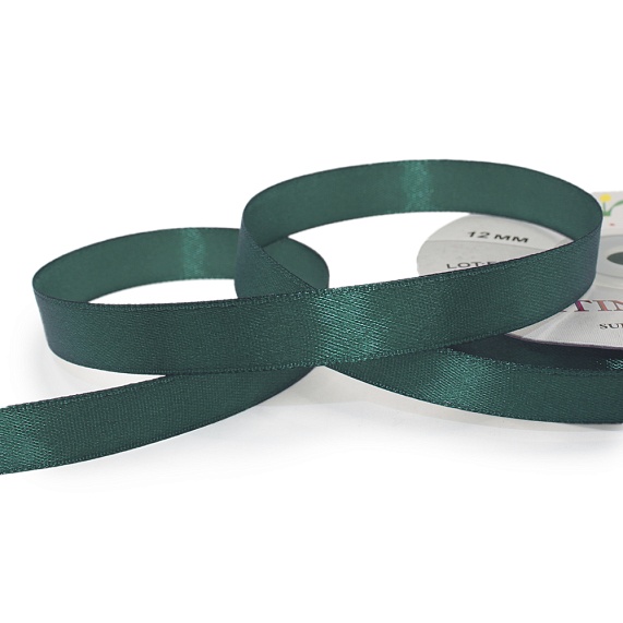 Лента атласная 12 мм  30 ярд Н морская волна темный 117 – №1