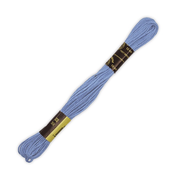 Нитки для рукоделия  Мулине  100% хлопок  10 м 12 шт ПНК им. Кирова голубой 2606 – №1
