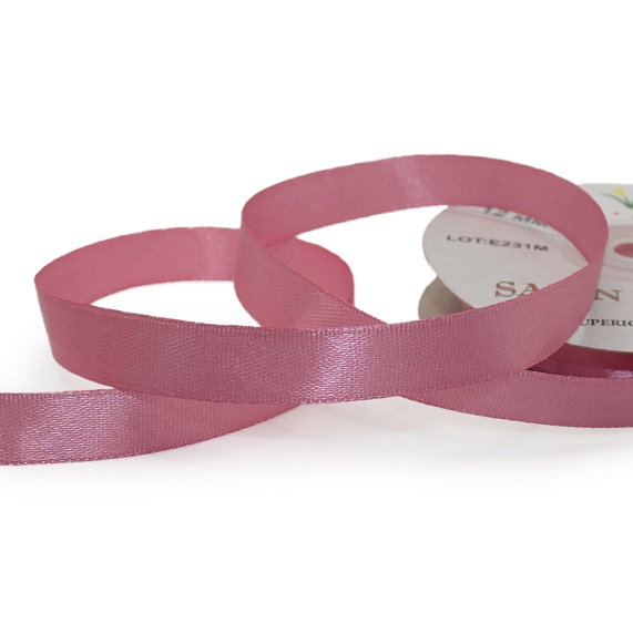 Лента атласная 12 мм  30 ярд Н розовый темный 054 – №1