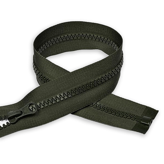 Молния тракторная 18 см Т5 неразъемная усиленное 1 замок  бегунок LOGO А хаки темный 328 – №1