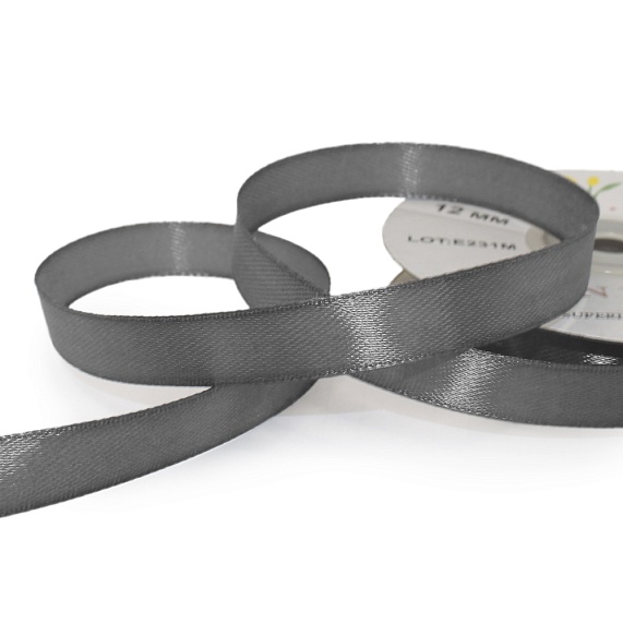Лента атласная 12 мм  30 ярд Н серый темный 180 – №1