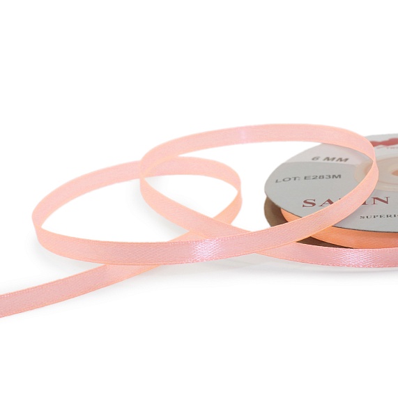 Лента атласная 6 мм  30 ярд Н розовый 034 – №1