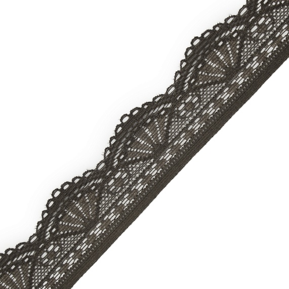Кружево стрейч 32 мм    арт.YN01 50 м Турция коричневый – №1