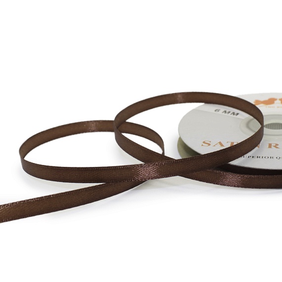 Лента атласная 6 мм  30 ярд Н коричневый темный 199 – №1