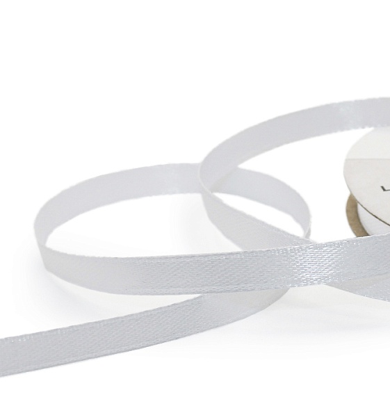 Лента атласная 3 мм  100 м Н белый – №1