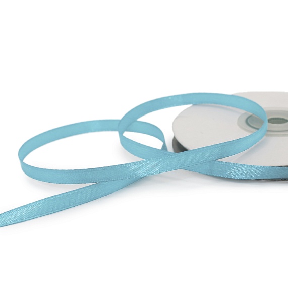 Лента атласная 6 мм  30 ярд Н бирюзовый светлый 144 – №1