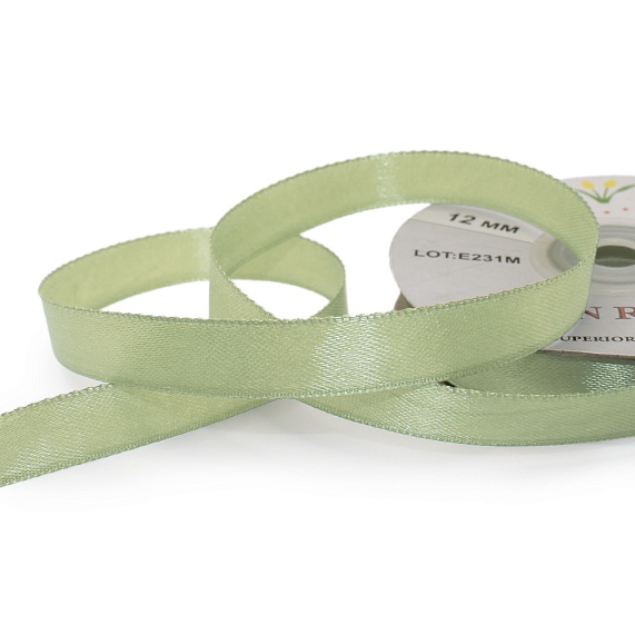 Лента атласная 12 мм  30 ярд Н оливковый светлый 133 – №1