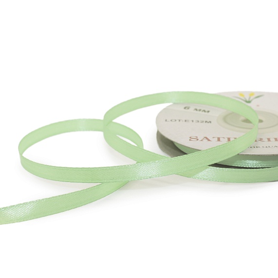 Лента атласная 6 мм  30 ярд Н салатовый светлый 097 – №1
