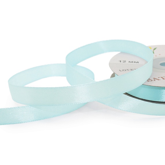Лента атласная 12 мм  30 ярд Н бирюзовый светлый 142 – №1