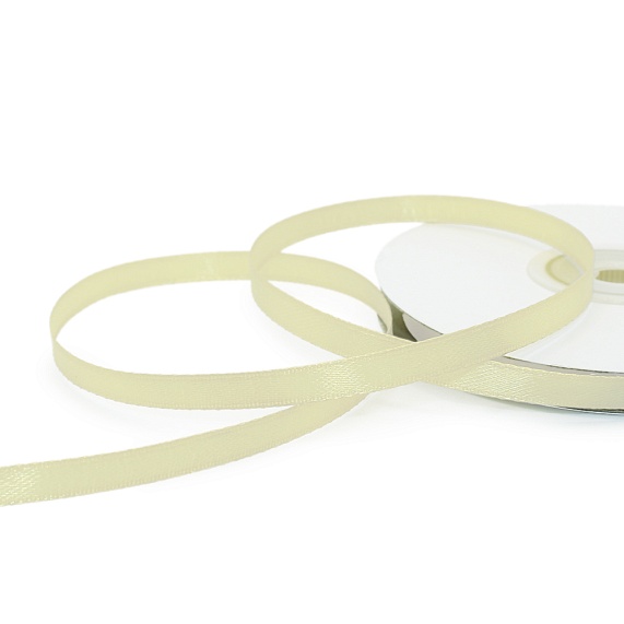 Лента атласная 6 мм  30 ярд Н молочный 004 – №1