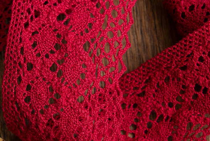 Тесьма вязаная  50 мм 10 м арт.TBY-6368 М бордовый 26 – №1