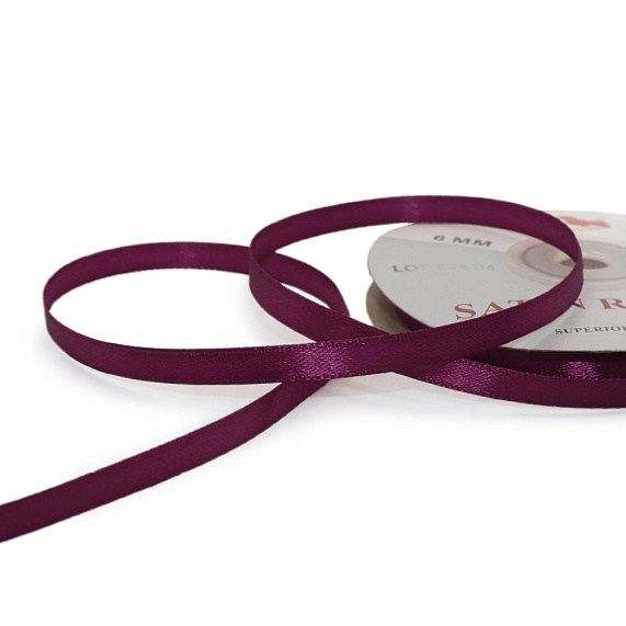 Лента атласная 6 мм  30 ярд Н бордовый 065 – №1