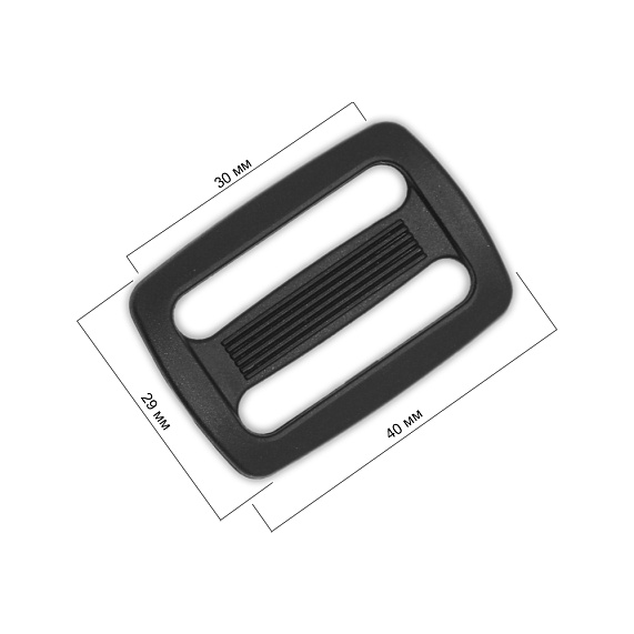 Пряжка двухщелевая 30 мм пластик   2000 шт арт.8826 А черный – №1