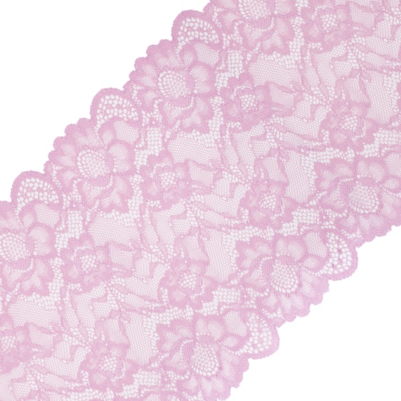 Кружево (метраж) стрейч 170 мм    арт.AV-02  Турция розовый 13-2806 – №1