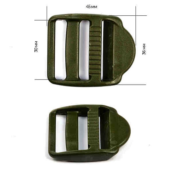Пряжка трехщелевая 30 мм   крыло 200 шт ВП хаки – №1