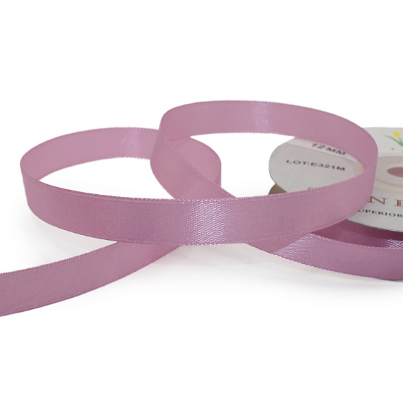 Лента атласная 12 мм  30 ярд Н розовый темный 045 – №1
